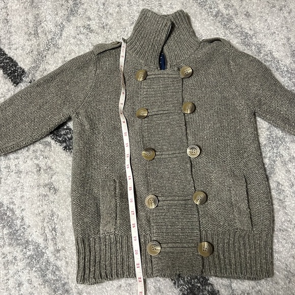 American Eagle Taupe Brown shade Women Chunky Cable Knit Cardigan Sweater size M - Picture 7 of 8